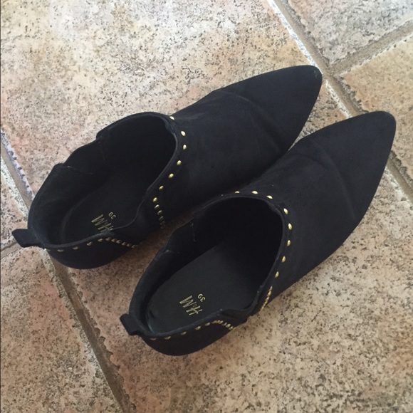 Black studded ankle booties