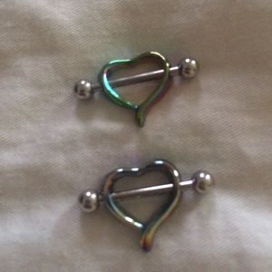 Heart shaped nipple rings!