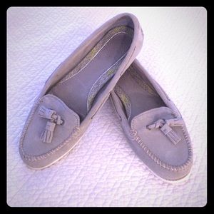 SPERRY TASSLE LOAFERS- GREY SUEDE!
