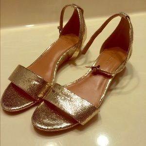 J Crew gold Sandals