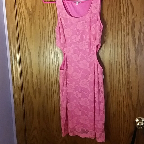 Hot pink lace club dress