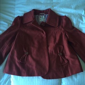 Tulle crop sleeved burnt orange jacket