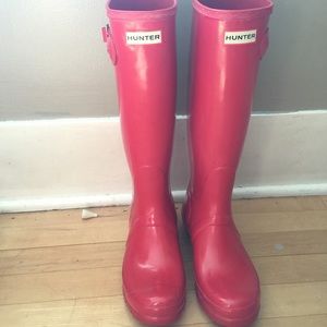 Bright Red Hunter Rain Boots