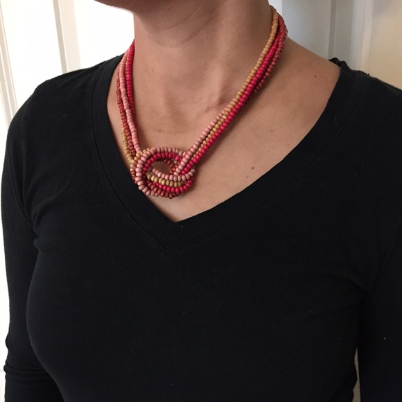 Wooden beaded necklace