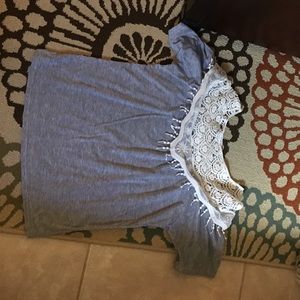 Off the shoulder knit/ cotton top