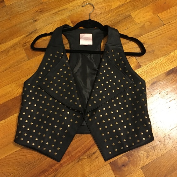 Faux Leather Studded Vest