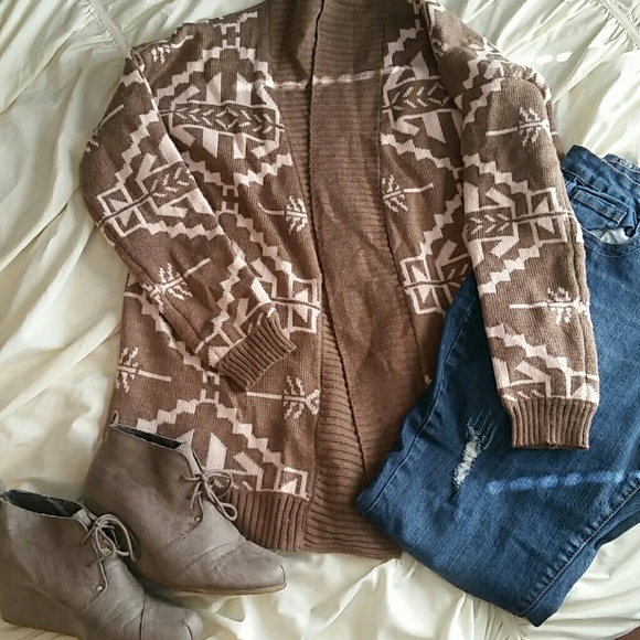 Charlotte Russe pink and brown cardigan