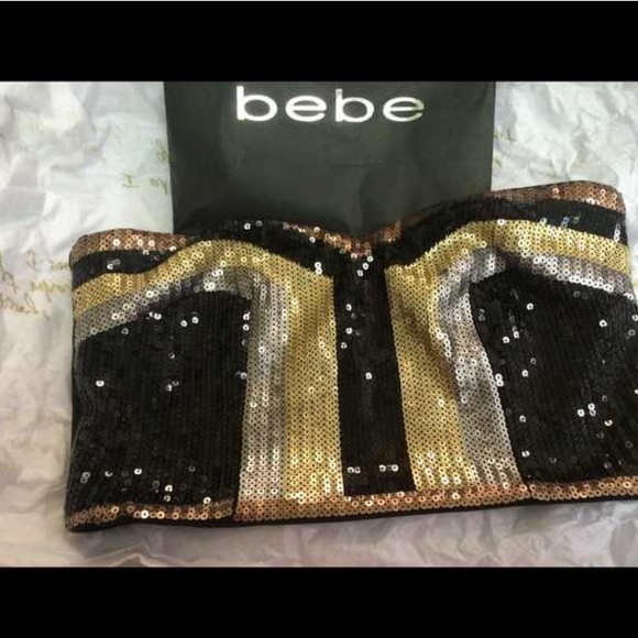 Sale 💖 Bebe all over sequin Crop top