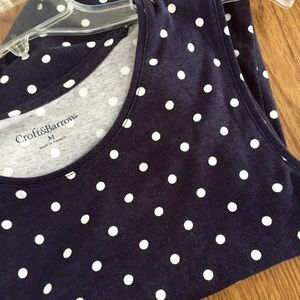 🎉 SALE! Croft & Barrow Navy Polka Dot Tank
