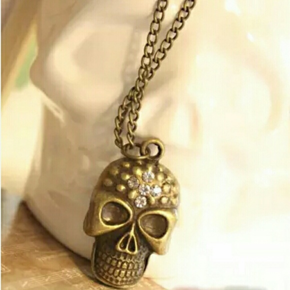 zdazzled Jewelry - Skull Crystal Long Necklace New