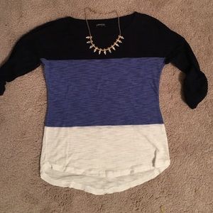 Express light weight color block sweater
