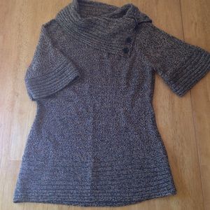 Cowl button neck sweater