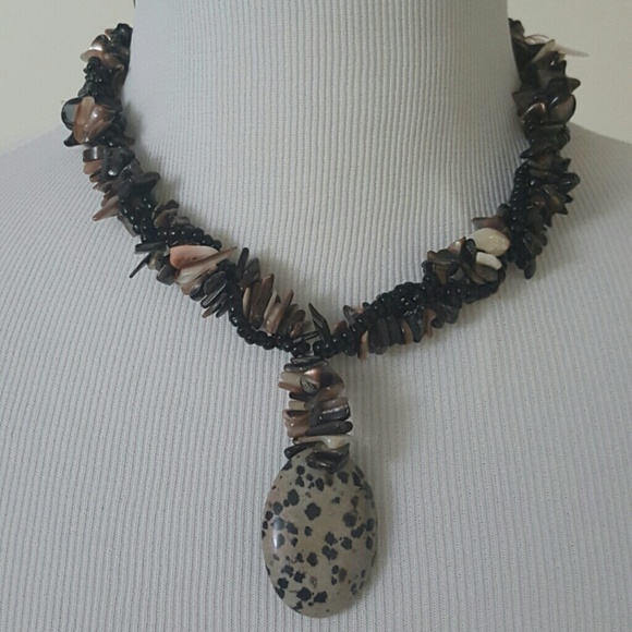 Handmade statement necklace with pendant