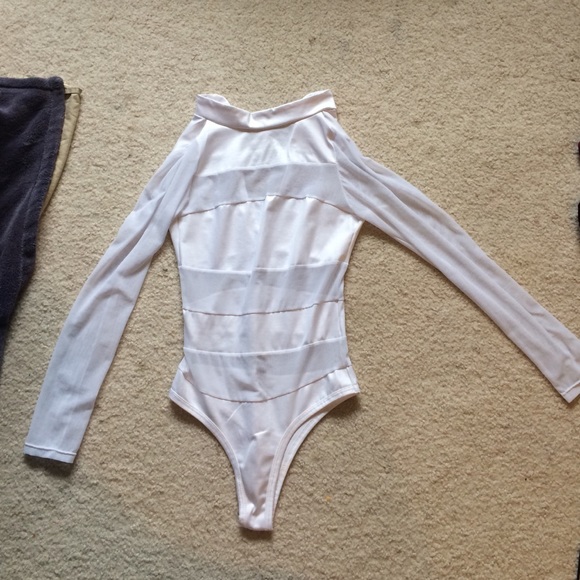 White mesh bodysuit