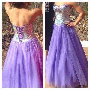 Purple Corset Back Prom Dress