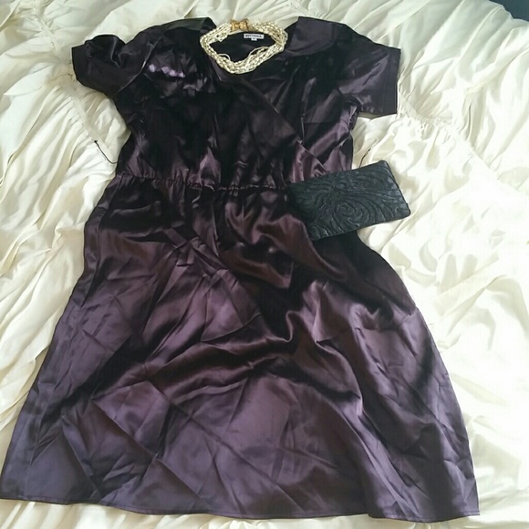 Purple short sleeve dress