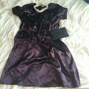Purple short sleeve dress