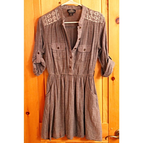 Chambray Shirt/Dress with Pockets