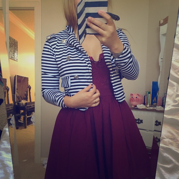 Black and white stripe cardigan/ blazer