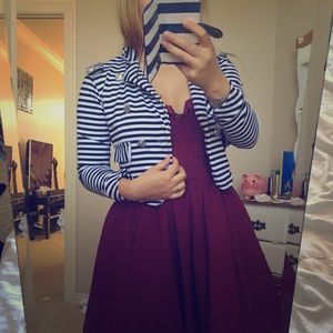 Black and white stripe cardigan/ blazer