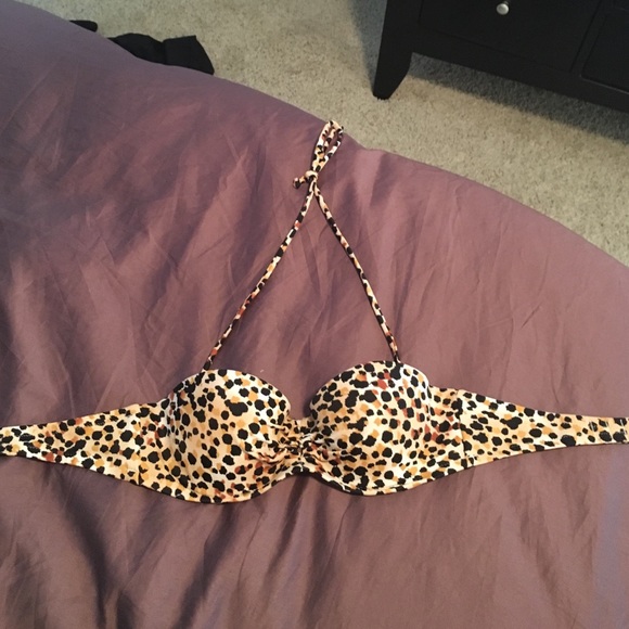 Cheetah print bandeau swimsuit