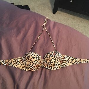 Cheetah print bandeau swimsuit