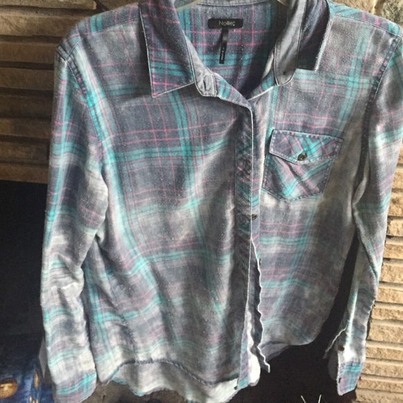 Light blue plaid flannel