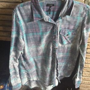 Light blue plaid flannel
