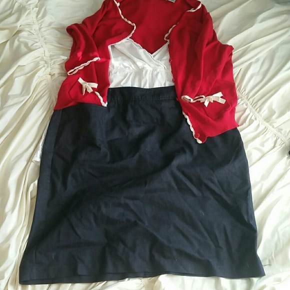 Dark chambray pencil skirt