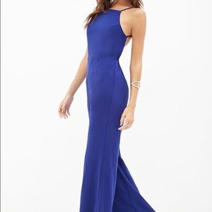 Forever 21 blue backless jumpsuit 💙💙