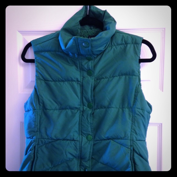 J Crew green puffer vest