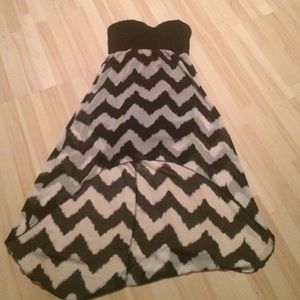 Black and gray high-low dress