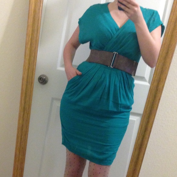 Everly Teal Pocket Dress