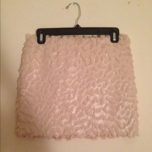 faux fur miniskirt