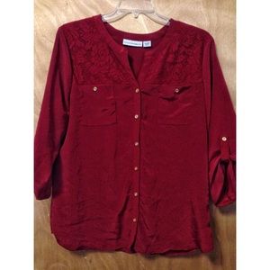 Sag Harbor - 3/4 Sleeve Dress Top (XL)