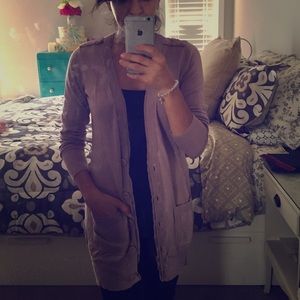 Purple cardigan