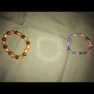Three stacking bracelets