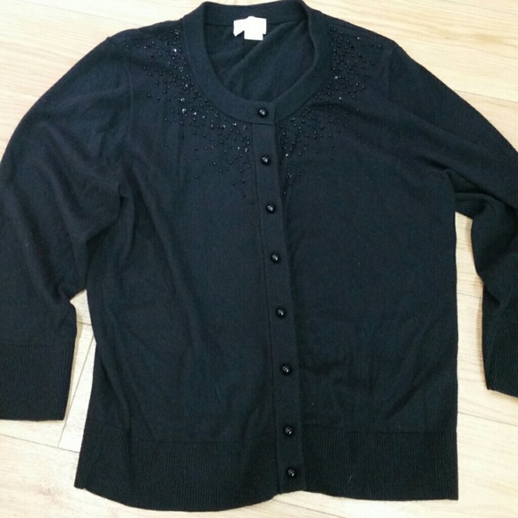 Kate Spade Black Bedazzled Cardigan