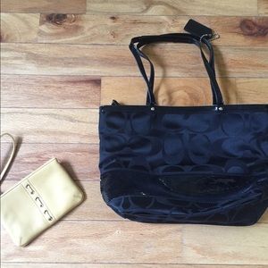 Coach black purse and coach brown coin purse