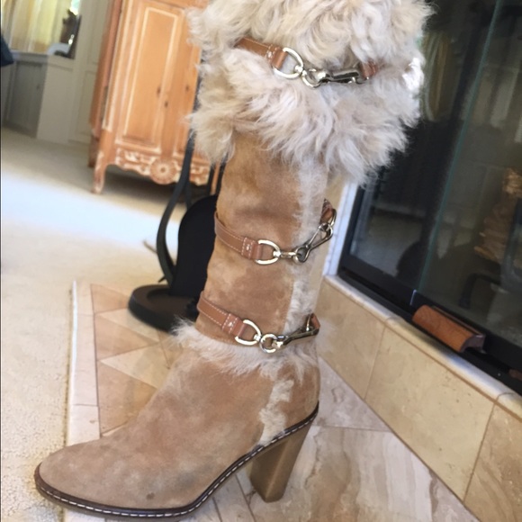 Coach high heel Shearling boats - Picture 2 of 4