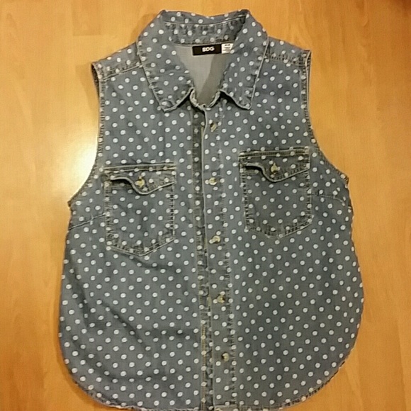 BDG Chambray Polka Dot Sleeveless Top
