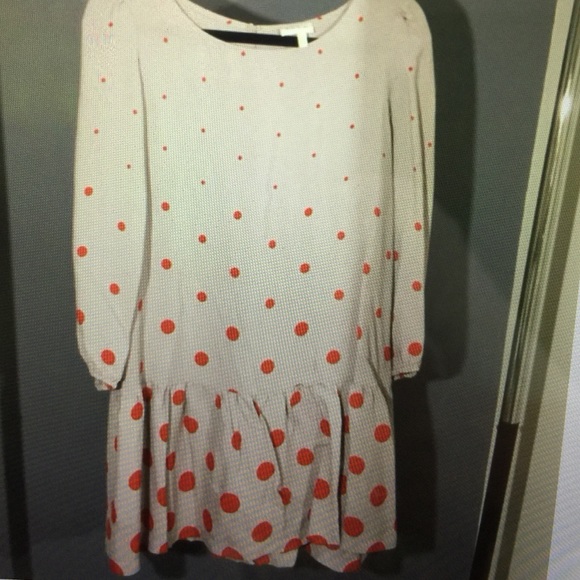 anthropologie drop waist polka dot tunic