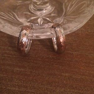 10k tri-colored gold plated hoop earrings