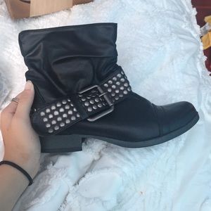 Forever 21, super cute black short studded boots.