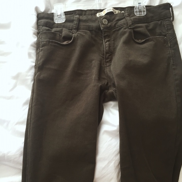 Zara olive green skinny jeans