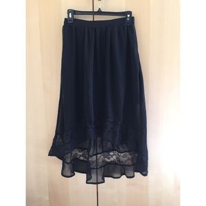 Lace High Low Skirt