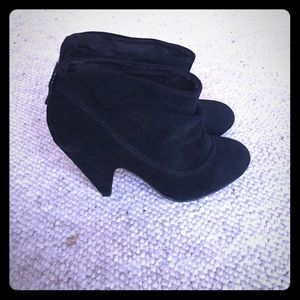 Steve Madden black suede booties (worn once)