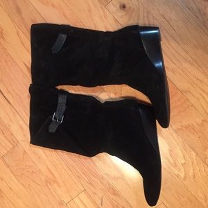 Nine West suede leather boots flat slouchy