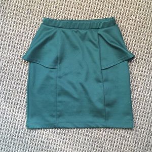 Emerald green peplum skirt