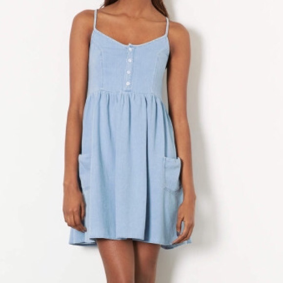 Topshop Petite Denim Babydoll Dress